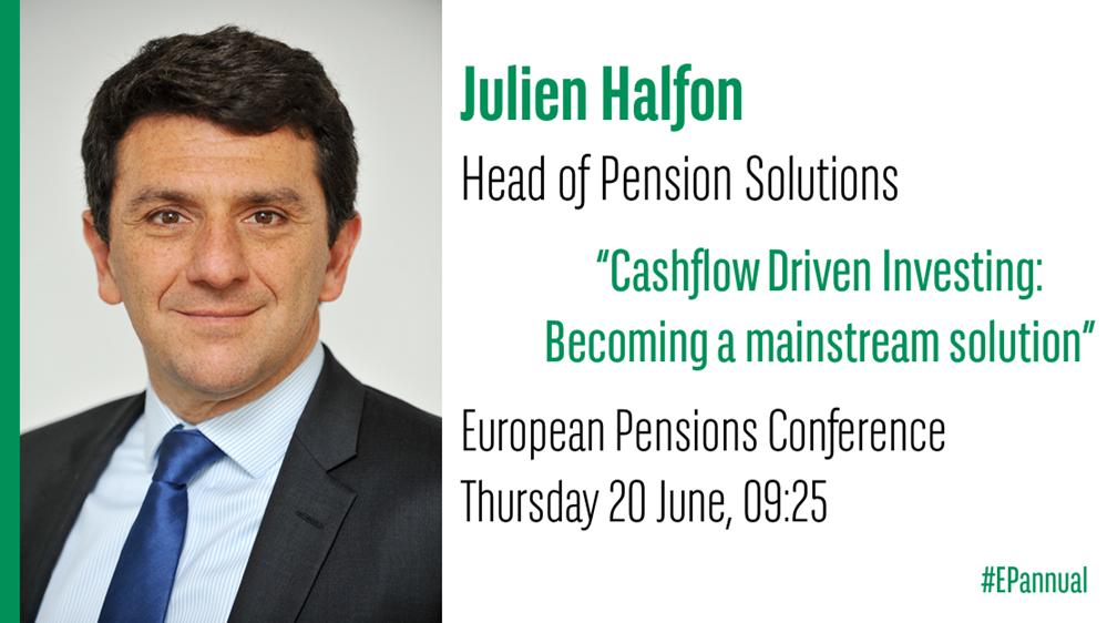 BNPPAM_COM's tweet photo. This Thursday, Julien Halfon, Head of Pension Solutions at @BNPPAM_COM, will be discussing how Cashflow Driven Investing has evolved and is fast becoming a necessary solution for pension plans, at the #EuropeanPensions Conference in London. #EPannual #CDI https://t.co/XFbQykFivF