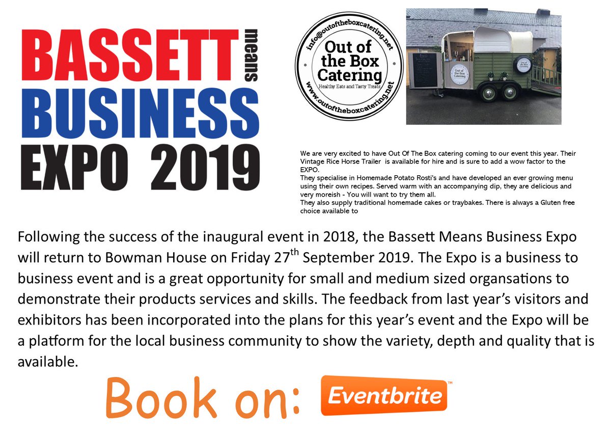 Are you #local #business near Royal Wootton Bassett? This could be the ideal #event to showcase your #business. @EventbriteUK NOW as place are going fast. @IshbelsW @VisuallyExp @andypoulton @Anjelica1956 @BoatmanServices are a a few of stand holders that have signed up.