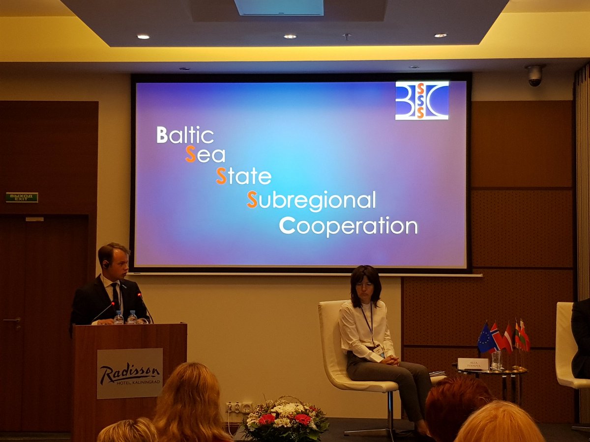 BSSSCnetwork's tweet photo. Our youth Board Member @MartinRummelein presenting the BSSSC Youth work and the @BalticYouthCamp at the Kaliningrad forum. #balticyouthcamp19 https://t.co/MxJ6mp9sFJ