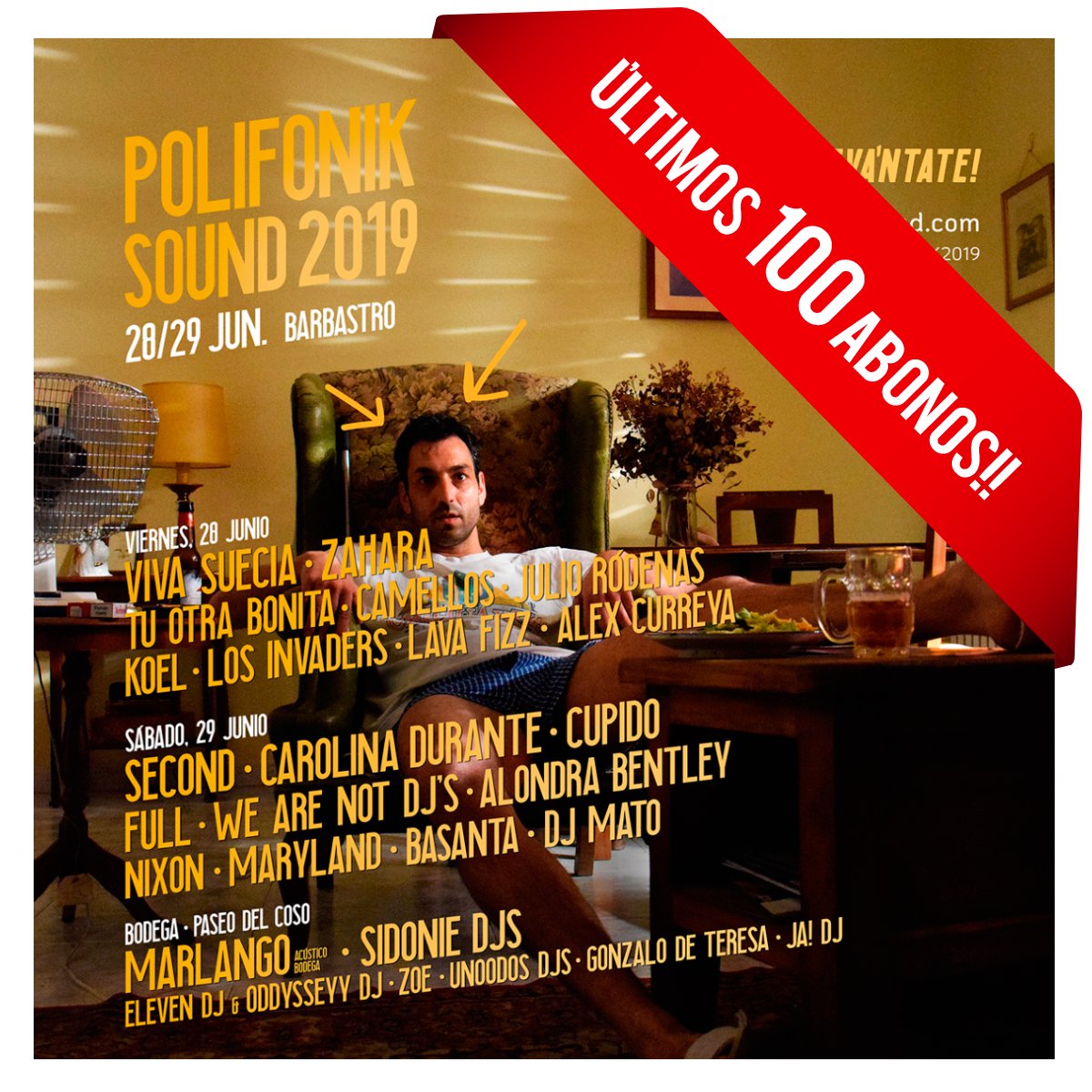 📢 ÚLTIMOS 100 ABONOS a la venta 😱
Solo queda una semana para que #Barbastro se vuelva polifóniko ¿Te lo vas a perder? 
Levántate! Y únete al baile con nosotr@s 💃💃 
👉 polifoniksound.com/entradas