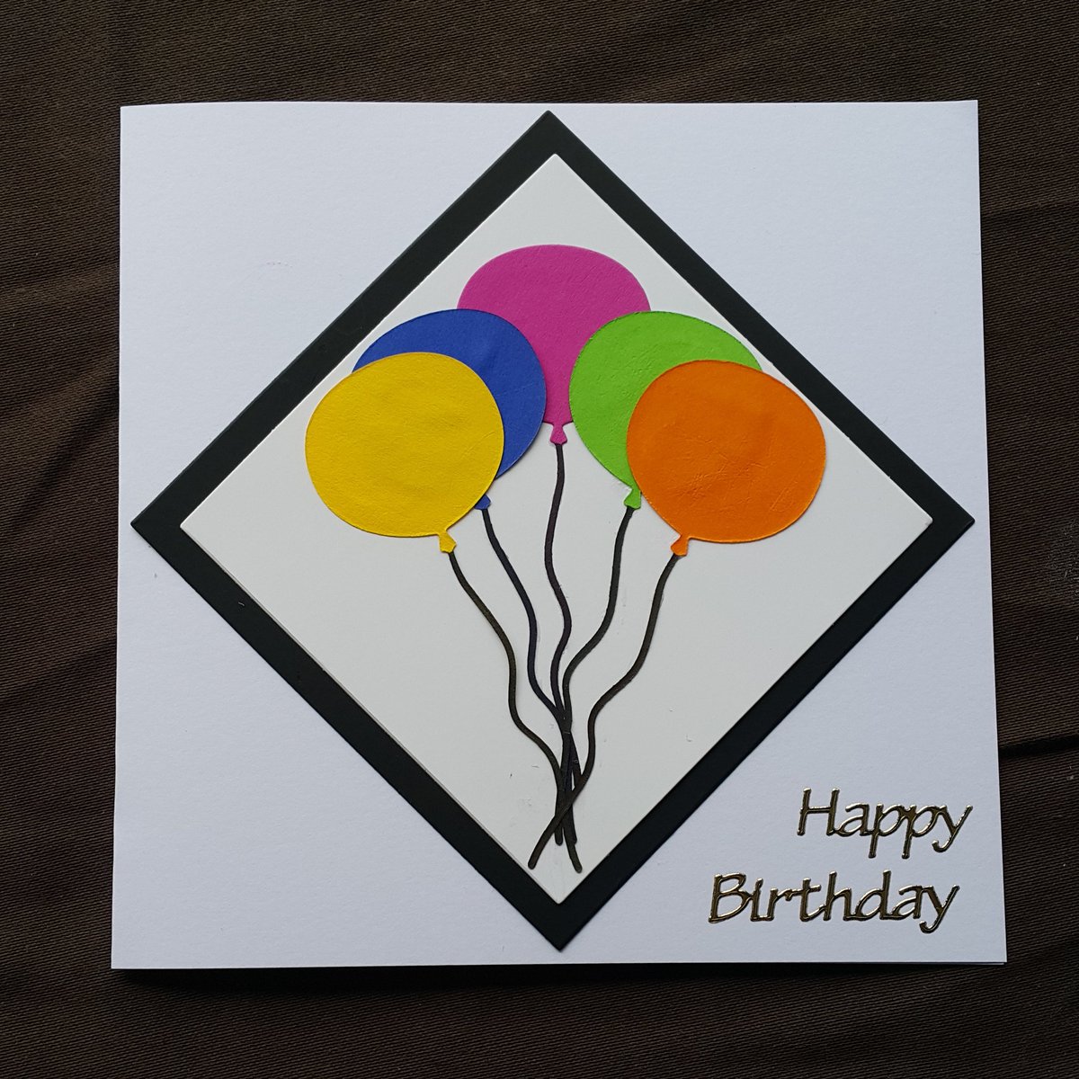 craft_ra's tweet photo. Handmade Birthday Card 
Balloons and squares @sizzix_official 
Card blank is @Hobbycraft 
Adhesive is @craftydevils https://t.co/hzfFskP6cf