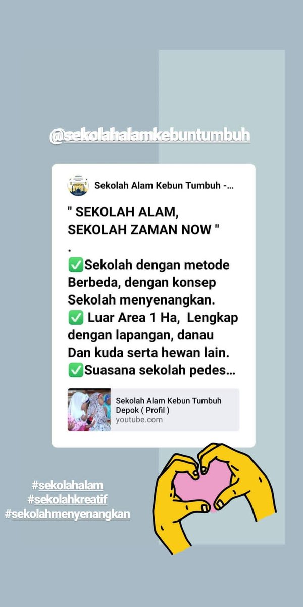 Ekaaaika's tweet photo. Cek ig dan fb nya yuk
Fb : Sekolah alam kebun tumbuh - depok
Ig : @sekolahalamkebuntumbuh  
#sekolahalam
#sekolahmenyenangkan https://t.co/j4hxwqYbuo