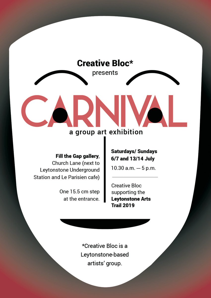 @TheEList_e17 hi, Paul, sent an email release about our fabulous art exhibition. Creative Bloc as Carnival, a part of the Leytonstone Arts Trail. Hope it is useful! @Leytonstone_Art