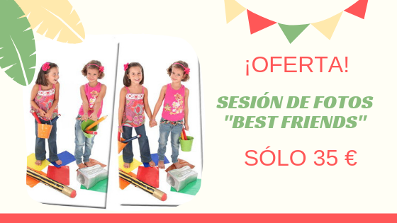 REGÁLALE UNA SESIÓN DE FOTOS CON SU MEJOR AMIG@.
🔥OFERTA FIN DE CURSO: 15% DE DESCUENTO EN LA TARJETA REGALO. Disfrutarán de una SESIÓN DE FOTOS por SÓLO 35€.
Al finalizar tu compra online, usa el código descuento: BESTFRIENDS.
ow.ly/WLLg50uGSF3