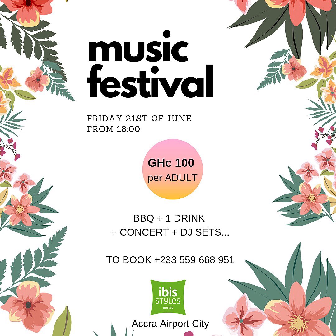 For the love of music!!!
Join us this Friday for an evening full of fun music and good food!
.
.
.
#barbequegrill #musicfestival #ibisfamily #musicloversunite #accrawedey #wheredeypap #heredeypap #hangout #hotelsinghana #accraunplugged #livemusic #fridayvibes #fridaylivemusic