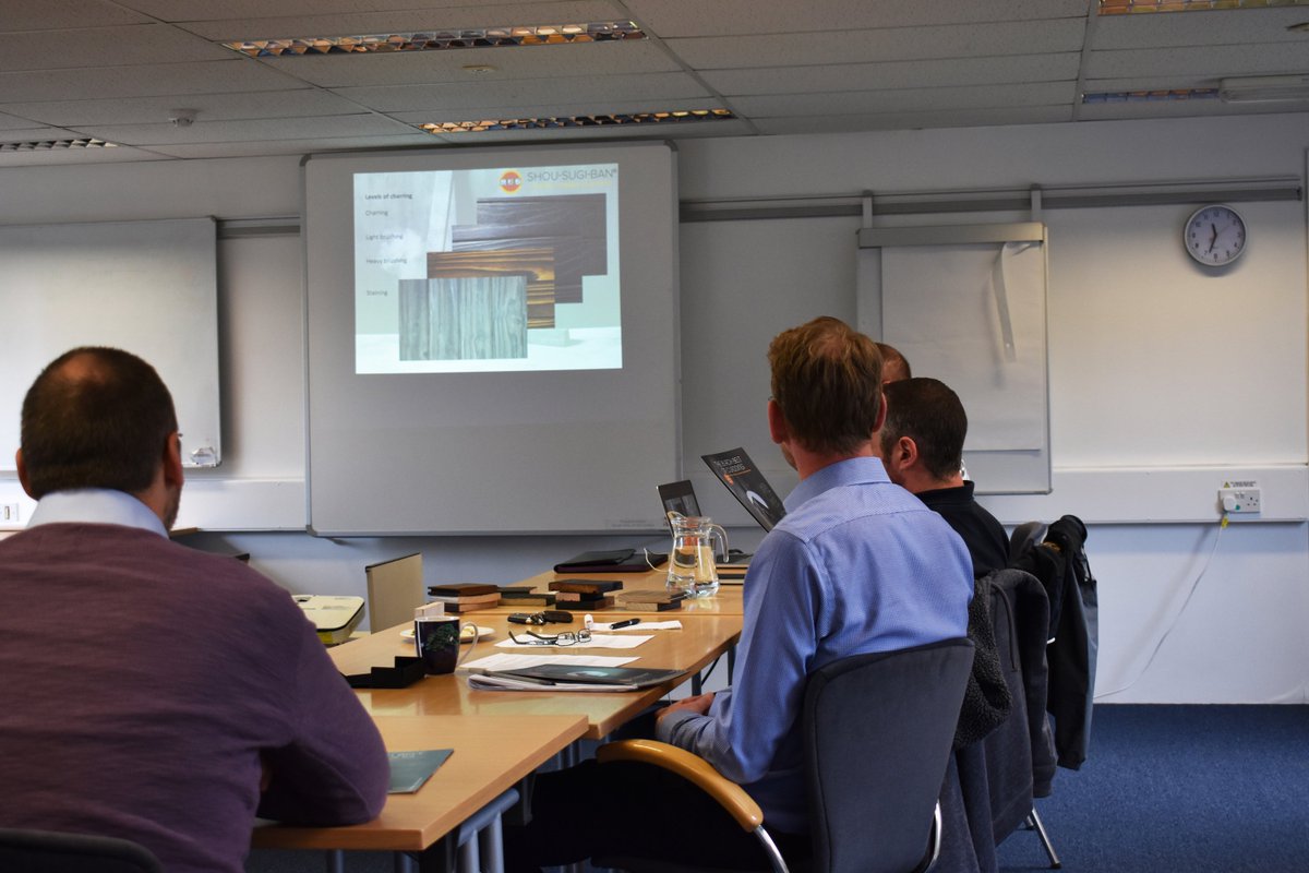 ShouSugiBan's tweet photo. Karl had the upmost pleasure in presenting the fairer points of #shousugiban to the timber scientists and team @TRADA_ #CPDTuesday ๐ค๐ฅ
Samples ๐ https://t.co/H8Ekd7b14B
@Accoya @lathamsltd @KebonyWood @BrooksUKltd @MEDITESMARTPLY https://t.co/xysCchmO5Q