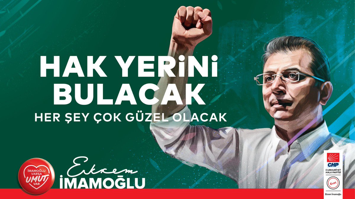 Hak yerini bulacak.
Kazanan İstanbul halkı olacak.
#HerŞeyÇokGüzelOlacak