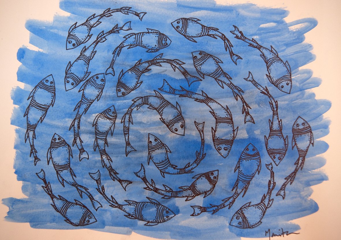 rumoresdenuvens's tweet photo. "crowd", fishy things series, watercolor and ink on paper #crowd #fishythings #watercolor https://t.co/n0Ku3GBVrO