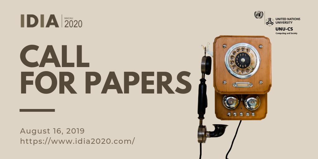 CALL FOR PAPERS #IDIA2020

We invite researchers, practitioners and policymakers from around the world interested in issues of #technology and #sustainabledevelopment to submit full papers by 16th August 2019.

<a href="/UNU_CS/">Untied Notions Unidiversity</a> #ICTD #ICT4D