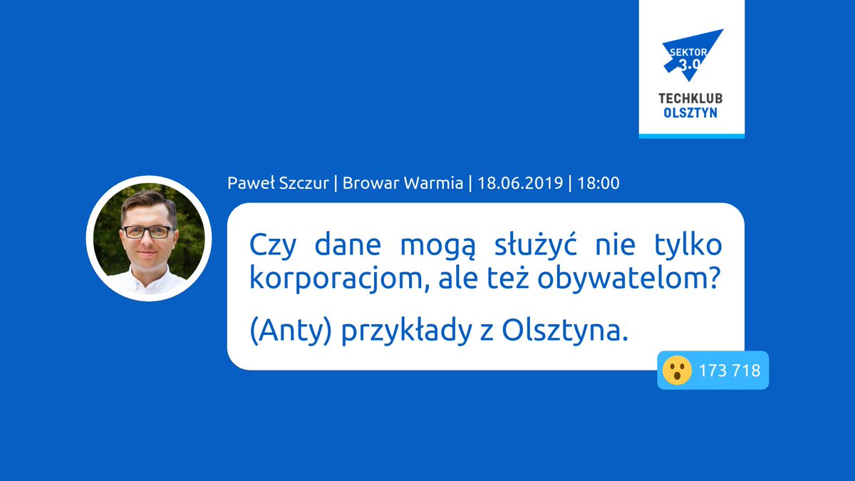 ESERPIONIER's tweet photo. ↗️ Kończymy dziś kolejny sezon z #TechKlub #Olsztyn - to będzie już nasze 4️⃣0️⃣ spotkanie, mamy nadzieję, że was nie zabraknie :) 

Naszym głównym gościem będzie: @pwlszczr

Startujemy o 1️⃣8️⃣ w Browarze Warmia, więcej info na:
👉 https://t.co/Gxd5LRdWYq https://t.co/DaRNVzMOO7