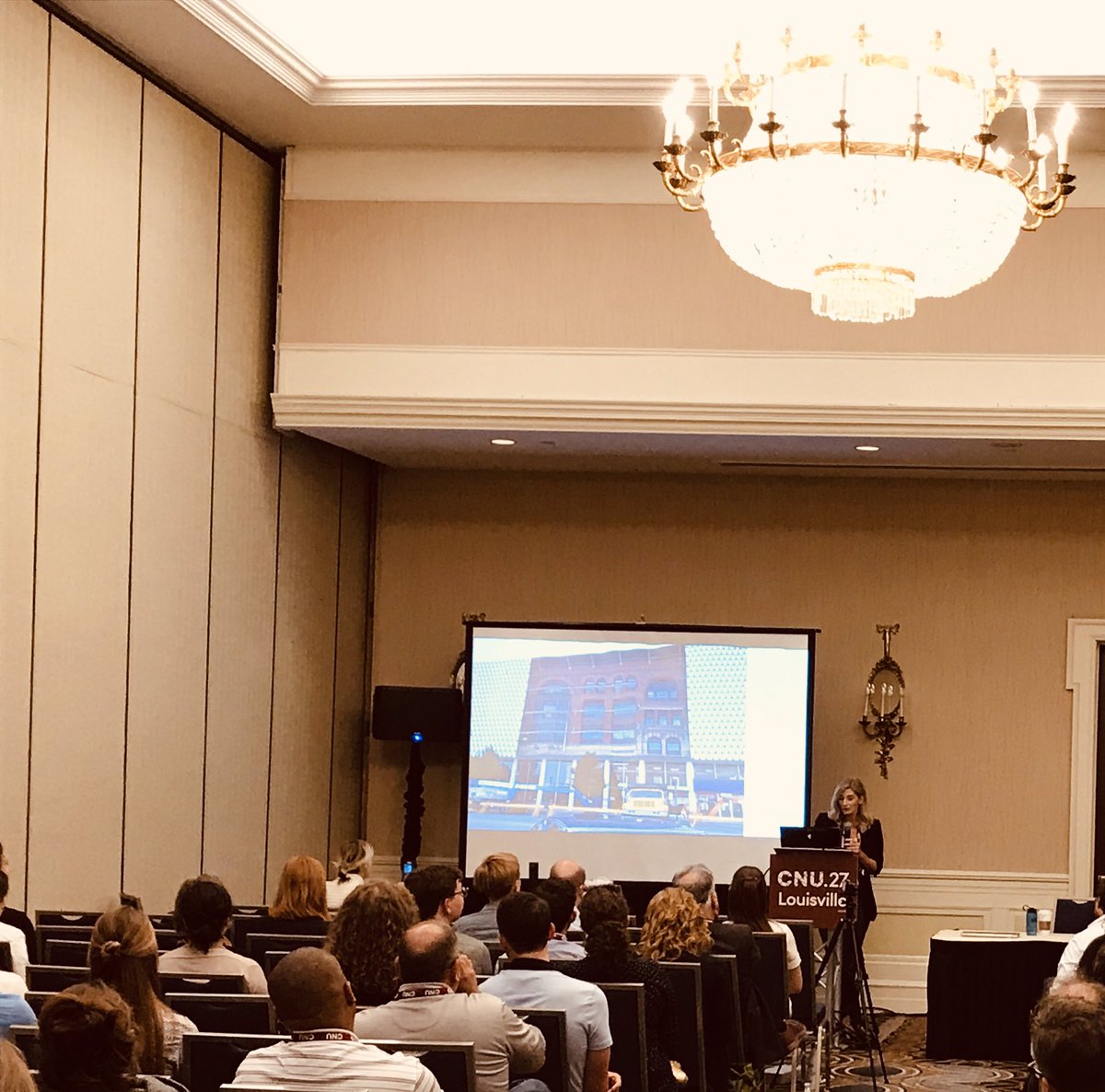 Jenifer Acosta killing it at #cnu27 where she highlighted the #historic 125 yr old Crapo Building she redeveloped in #baycity! #realestate