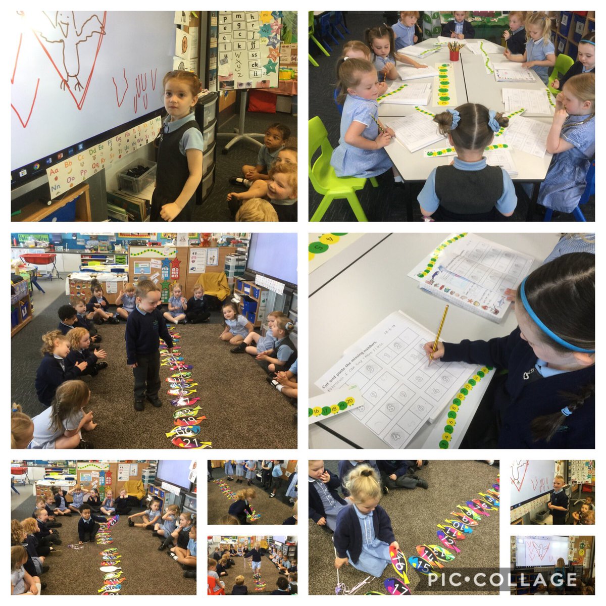 KirkbrideMrs's tweet photo. We have some super learning in phonics and maths today. We have been solving number problems and working out the missing number. We have revisited v and read v words in phonics.#readyforreception @Discovery_Hyde 👍😍🙂 https://t.co/SJ70x8HlXN