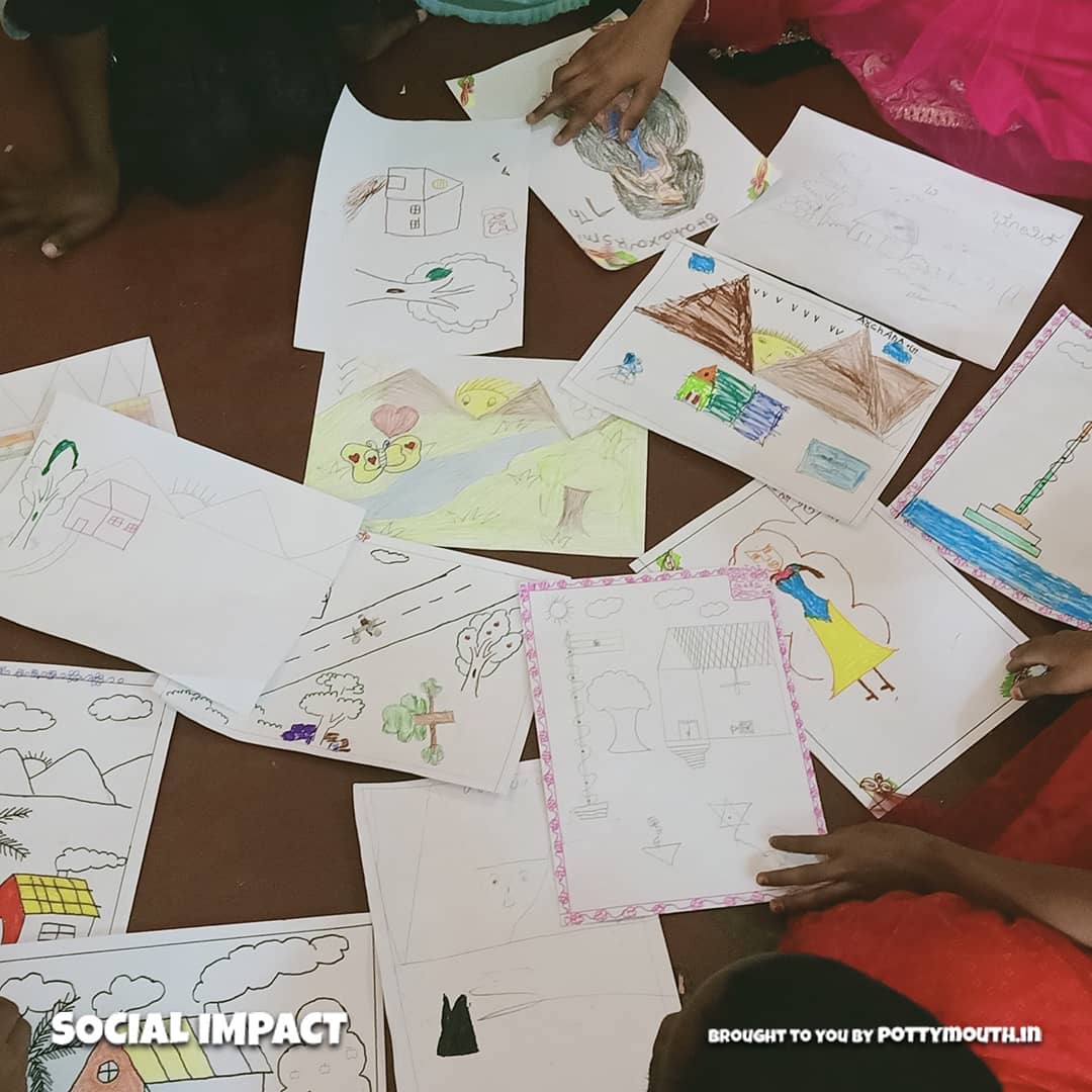 _pottymouth's tweet photo. With our #PottyMouth collections for #May, we decided to visit the wonderful children of the Ashanilaya orphanage and spent the day drawing, playing games, just having fun. Here’s to more such fulfilling projects to come! Till then, keep swearing! #socialimpact #charity #care https://t.co/Se1xbRdQrf