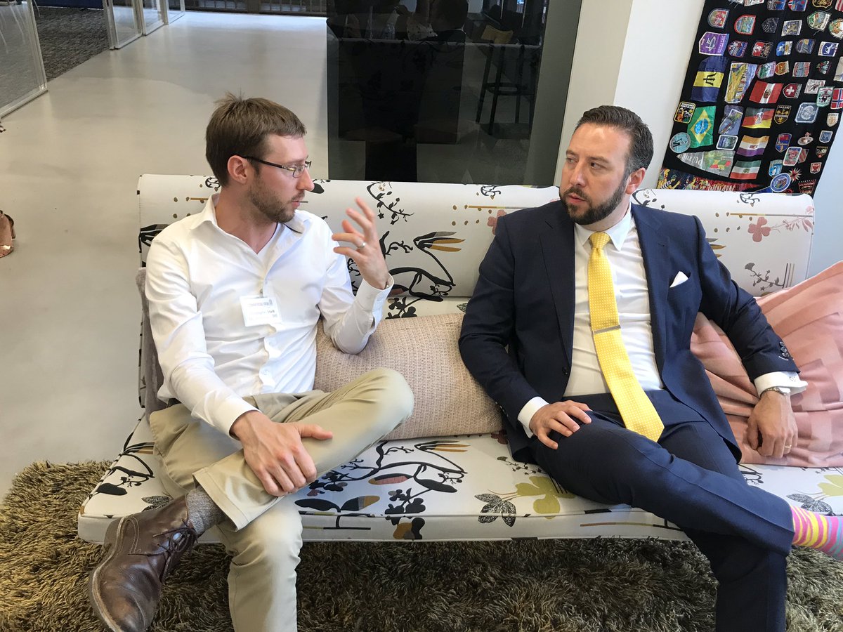 Christopher Stark from the City of #Chicago’s Dept. of Planning &amp; Development, discusses the #OpportunityZone program w/ Keynote speaker Steve Glickman at the #CommercialForum Opportunity Zone Summit. #CRE