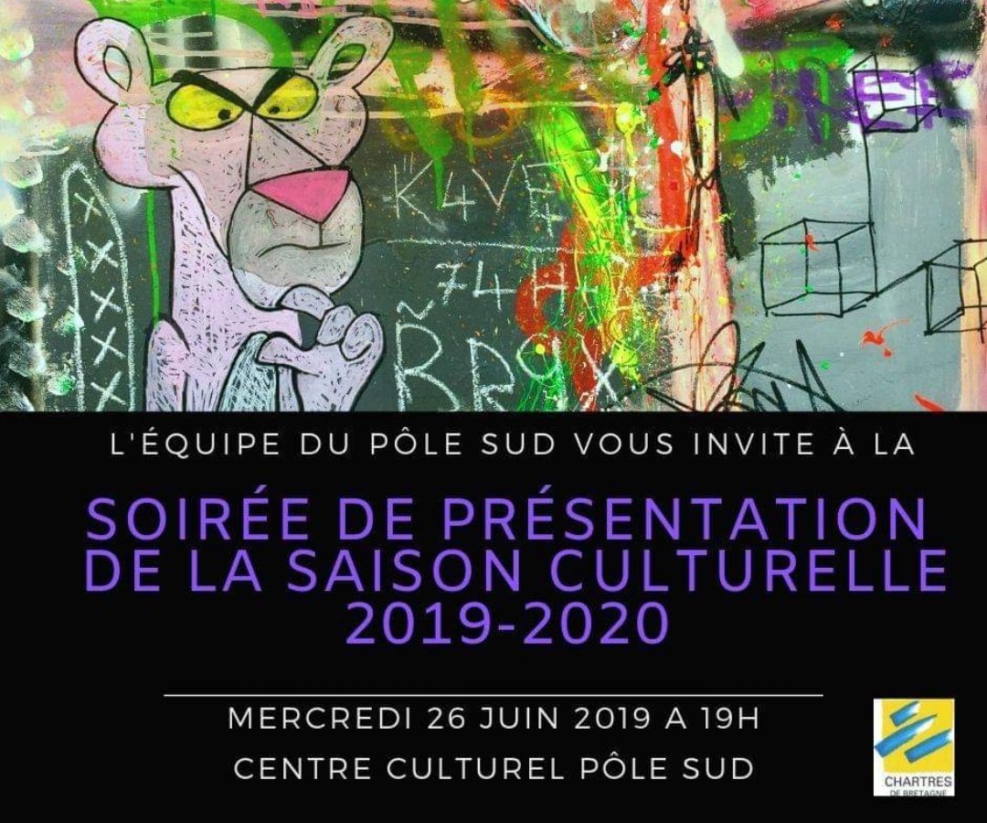 PhilippouAlexa1's tweet photo. Le centre culturel Pôle Sud vous accueillera le mercredi 26 juin au soir pour vous présenter sa prochaine saison ! 
Je peux vous assurer que cette année, il va y avoir de belles surprises...
#ChartresdeBretagne #Stage @BTSCOM_LBA @LbaLettres https://t.co/YfLjmtEkoO
