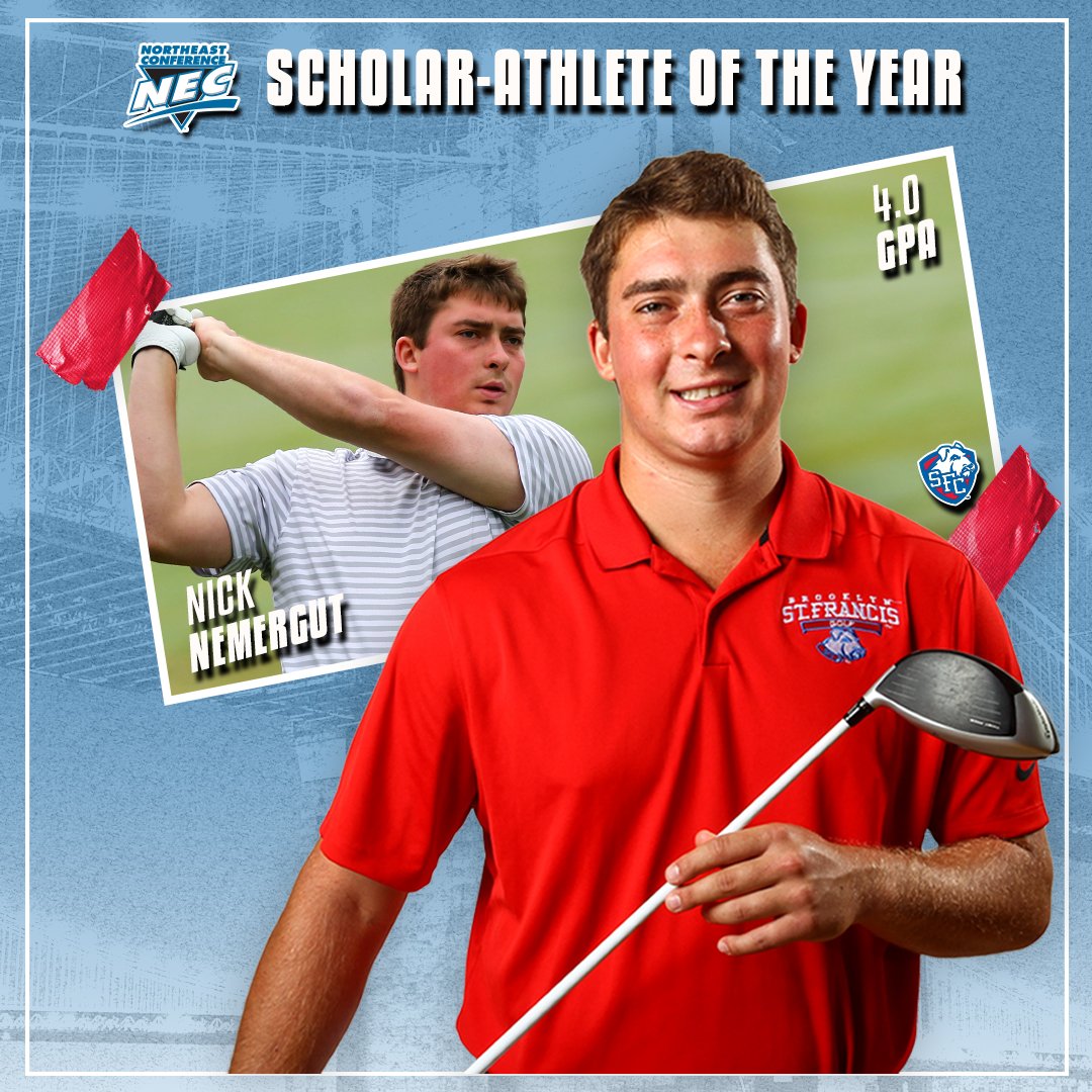 SFBKTerriers's tweet photo. Congratulations to @sfcmensgolf's Nick Nemergut on being named a 2018-19 @NECsports Scholar-Athlete of the Year! #BrooklynSmart 👏📚 https://t.co/IglwIljjTX