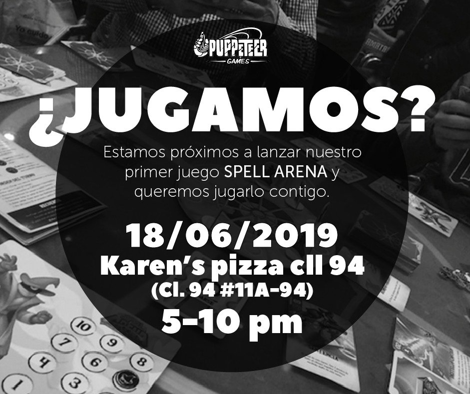 Puppeteer_Games's tweet photo. Hoy en Bogota. Comenzamos nuestro Prelanzamiento. Ven y juega con nosotros. #PuppeteerGames #SpellArena #Boardgame #juegosdemesa https://t.co/s81kBPbBfI