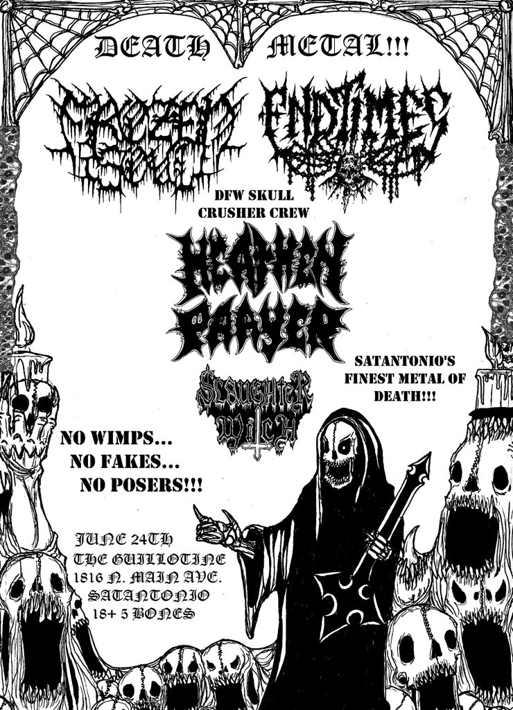 This is happening next Monday. A night of skull crushing death metal and riffs all around. All you metal freaks better pull up ⚔️ ⛓