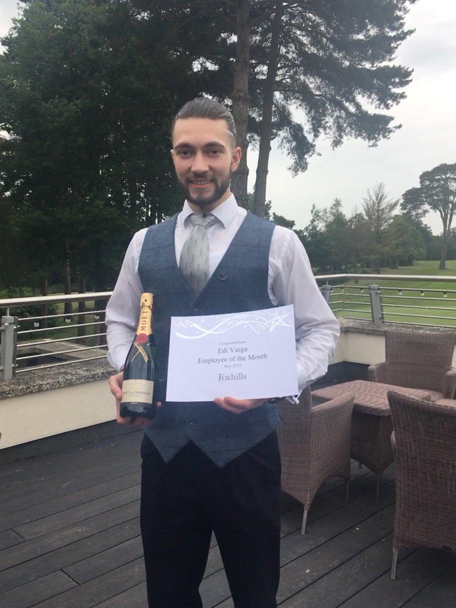FoxCollectionHR's tweet image. Congratulations Eddie - A very well deserved #Employee of the Month @FoxhillsSurrey #topteam