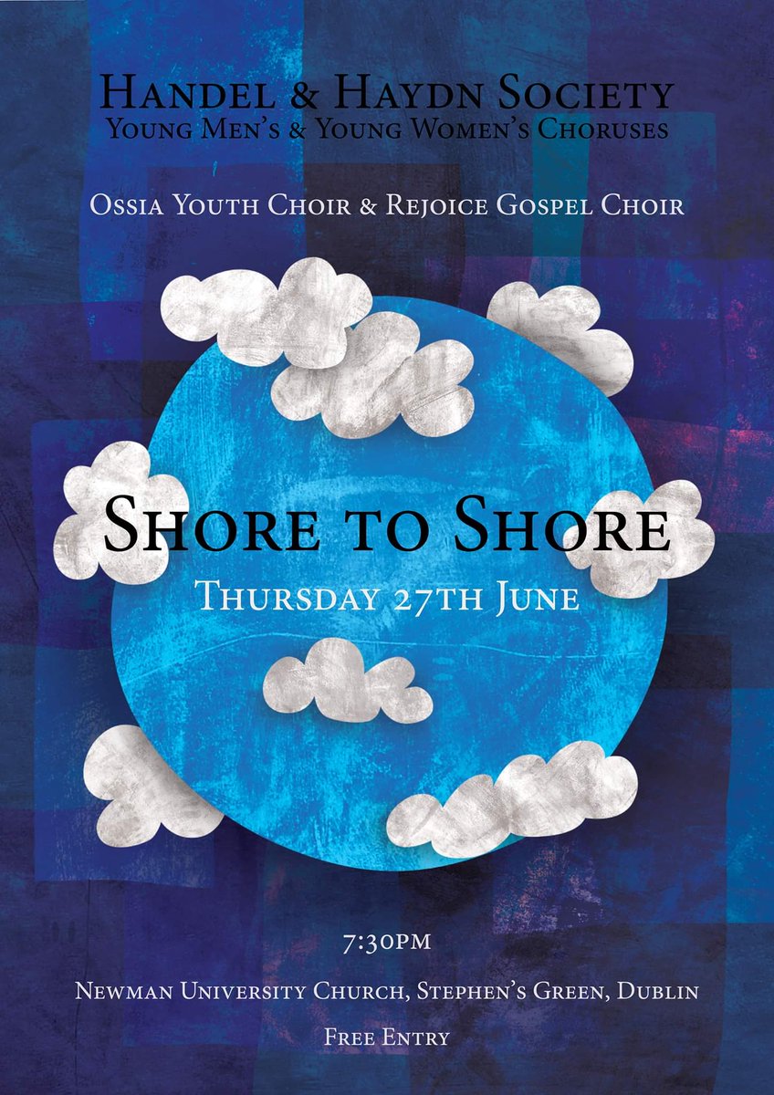 OssiaYouthChoir's tweet photo. Join us in the beautiful Newman University Church next Thursday 27th for a free evening of choral music with @RejoiceIreland and the Handel &amp; Haydn Society youth chorus! #dublinevents #free #concert #Choir https://t.co/rICXkspVd7