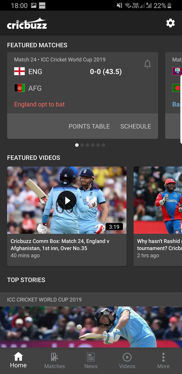 Acheulkar's tweet photo. Opened @cricbuzz to check England's score and saw this!

Would have been a world record if @ACBofficials had really made this happen. 😄

#CWC19 #ENGvAFG #Glitch https://t.co/bz4WNW63x4