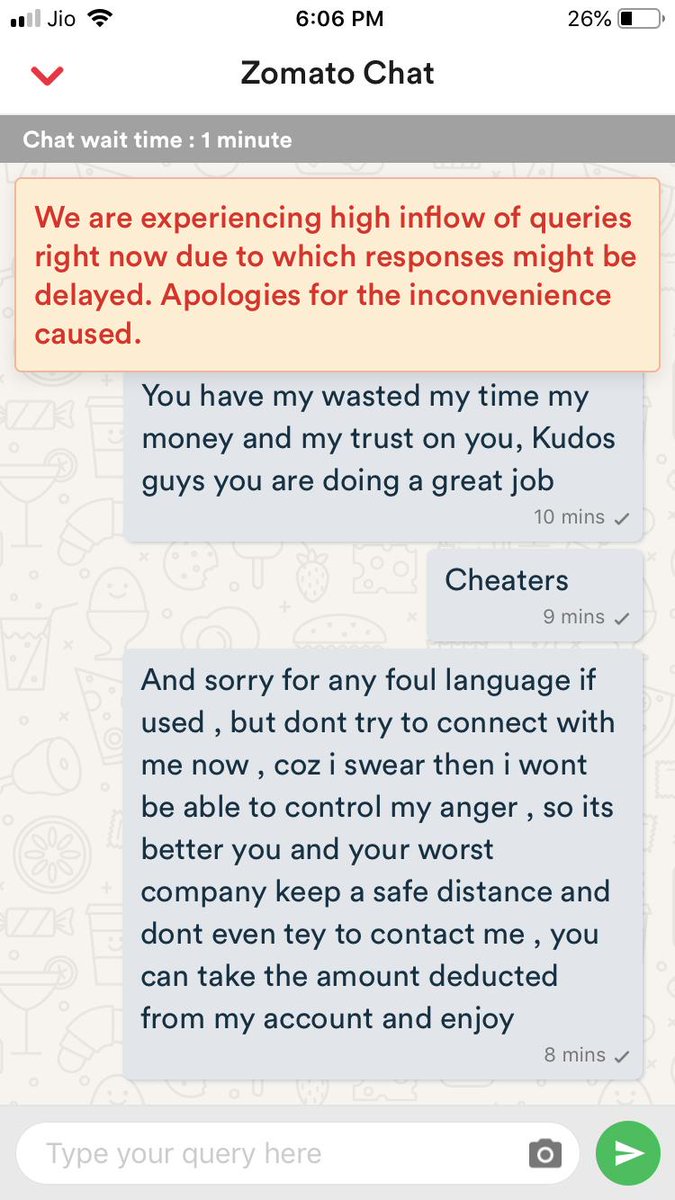 KK_Arora's tweet photo. Extremely happy to announce the best service award goes to @ZomatoIN 👏👏. @swiggy_in @UberEats should learn from @ZomatoIN how to take order and not delivering it for hours and neither replying on chat... Applause...
Order No: 1007077917 https://t.co/wQZxgPQBsG