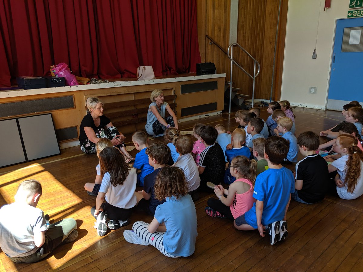 TannadicePs's tweet photo. #healthweek Gillian and Pamela from the NHS are here to take P1-3 on a #healthadventure #mentalhealth #selfcare https://t.co/0gVh4ihiVN