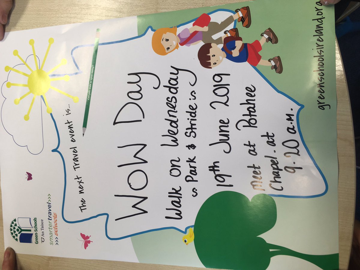 Lacken NS are all set and ready to for our Walk on Wednesday tomorrow June 19th (  #WOW day) as part of our <a href="/GreenSchoolsIre/">Green-Schools</a> campaign for our Travel flag.