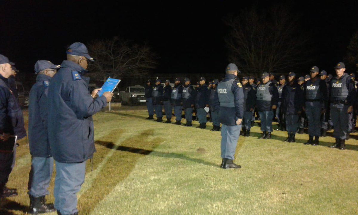 SAPoliceService's tweet photo. #sapsFS #OpGoldFields under #OperationFielaII yielded positive results when 90 people were arrested on various charges in Welkom & Thabong Clusters. Members cracked down on all illegal activities in the Goldfields for 4 days. #CrimePrevention ME https://t.co/n00jKcK8SQ