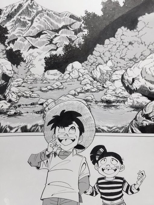 矢口高雄先生のツイッター開設に便乗して、僕が高校の時に描いた三平と正治を再掲…。 