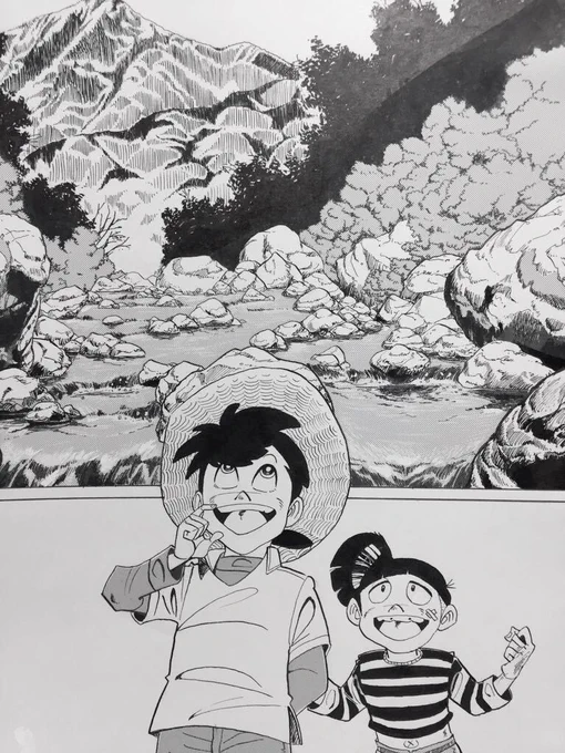 矢口高雄先生のツイッター開設に便乗して、僕が高校の時に描いた三平と正治を再掲…。 