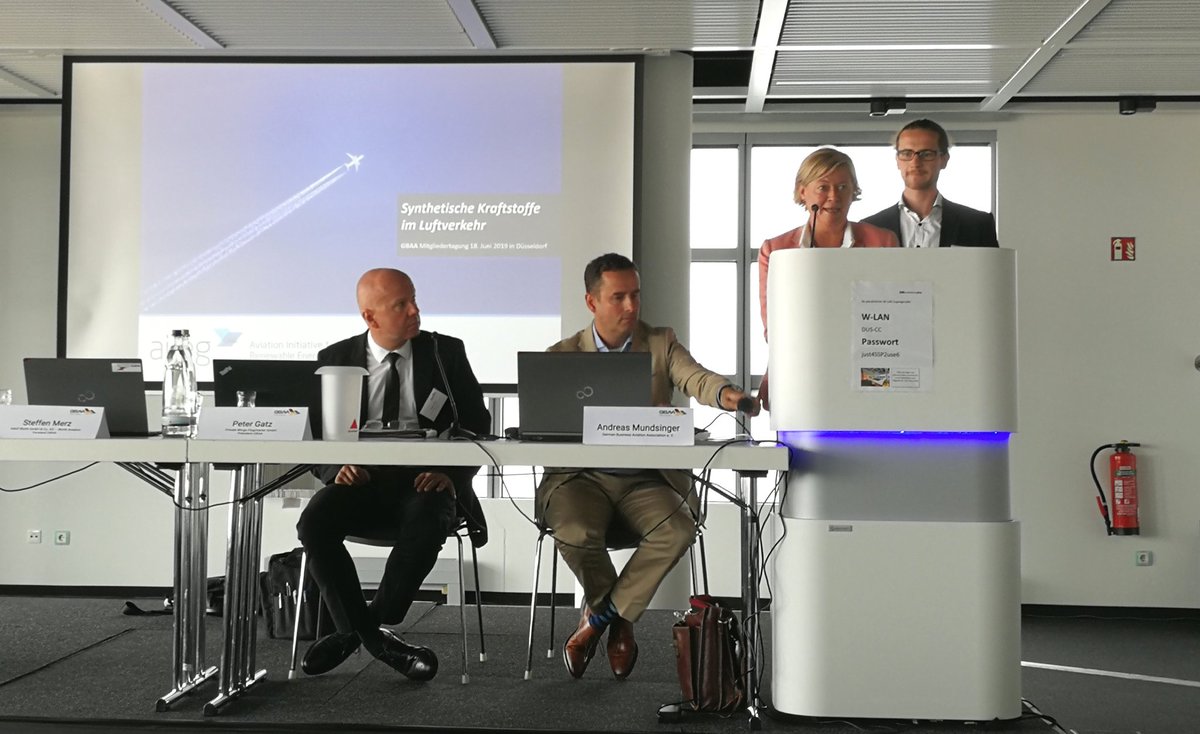 GermanBizAv's tweet photo. We are getting to know the latest research of synthetic fuels in #aviation at our General @GermanBizAv Assembly 
#bizaviation https://t.co/O9LBiWQlAN