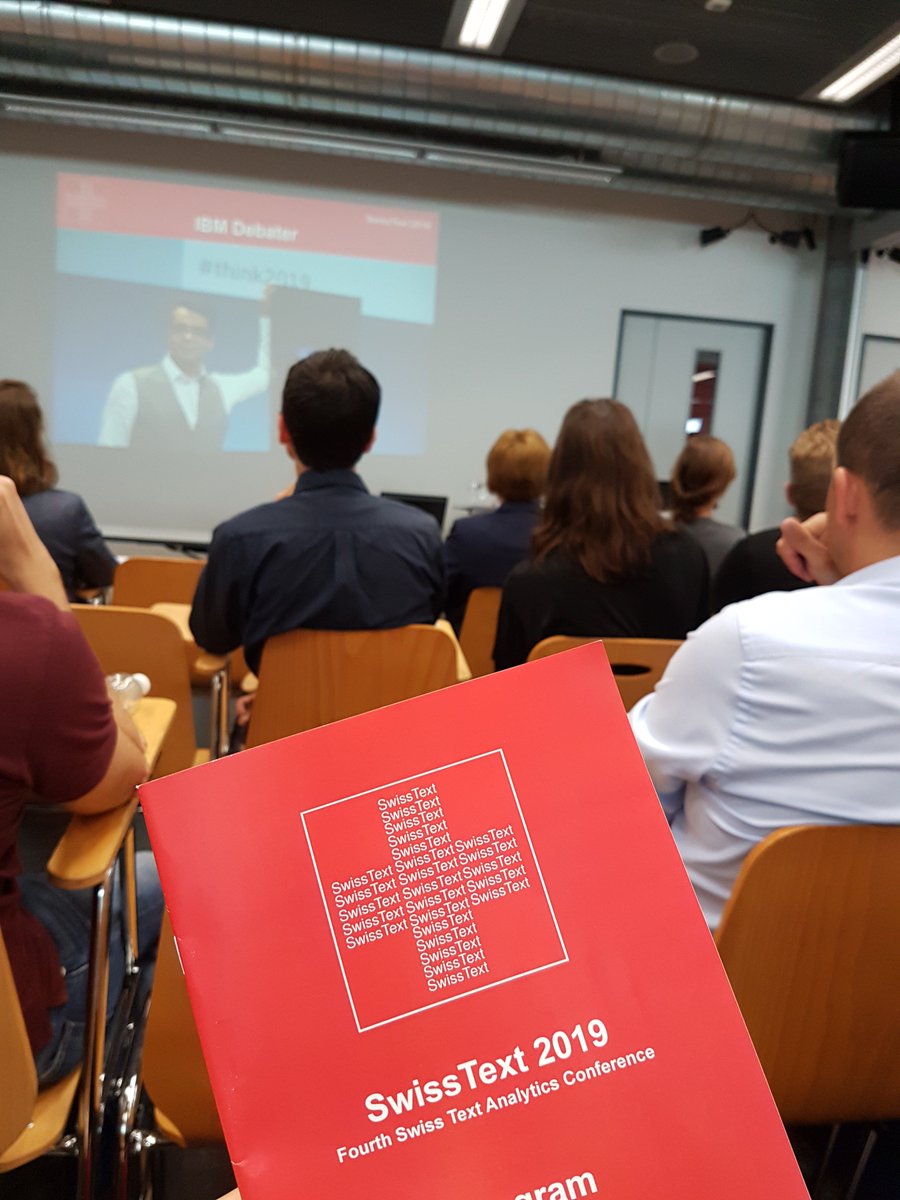 paixon_ch's tweet photo. We are happy to take part at the #SwissText2019 at @ZHAW in #Winterthur. We held a talk about "Chatbot Usability - Dos and Don'ts". Many thanks to the audience and to all the other speakers for the interesting inputs! #NLP #AI #DataScience https://t.co/miKycRZ800