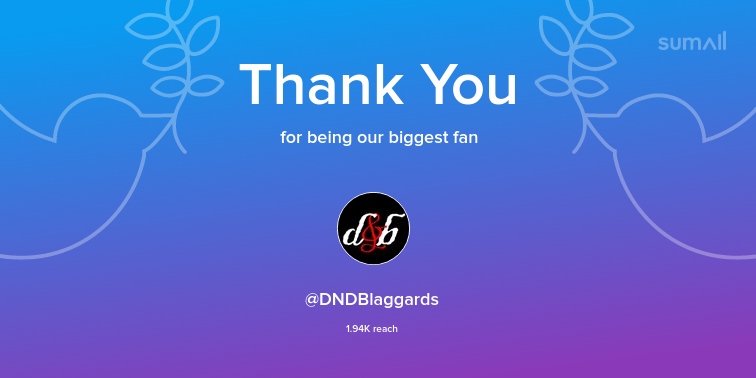 Our biggest fans this week: DNDBlaggards. Thank you! via sumall.com/thankyou?utm_s…