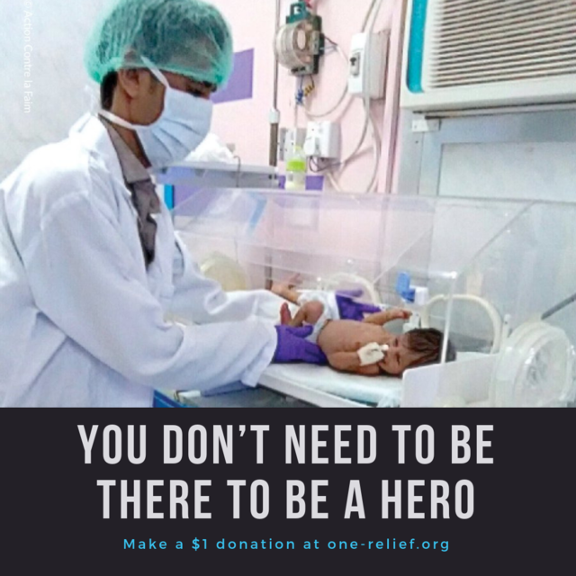 OneRelief's tweet photo. Every $1 donated through OneRelief allows our partner @ActionAgainstHunger to provide lifesaving assistance to malnourished children in Yemen. → Go to https://t.co/gamvM7qmj9 to make a $1 #microdonation 🙏

#donate
#socialgood 
#charity 
#actionagainsthunger
#yemen https://t.co/lClydUwz8C