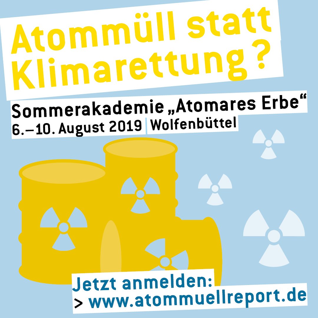 IPPNWgermany's tweet photo. Ihr wollt wissen, warum Atomenergie keine Antwort auf den Klimawandel ist? Jetzt anmelden zur Sommerakademie "Atomares Erbe" in Wolfenbüttel.  Für Studierende, junge Akademiker*innen und andere interessierte junge  Menschen. https://t.co/i3XRIQgdyl https://t.co/YUEJcTqj8D