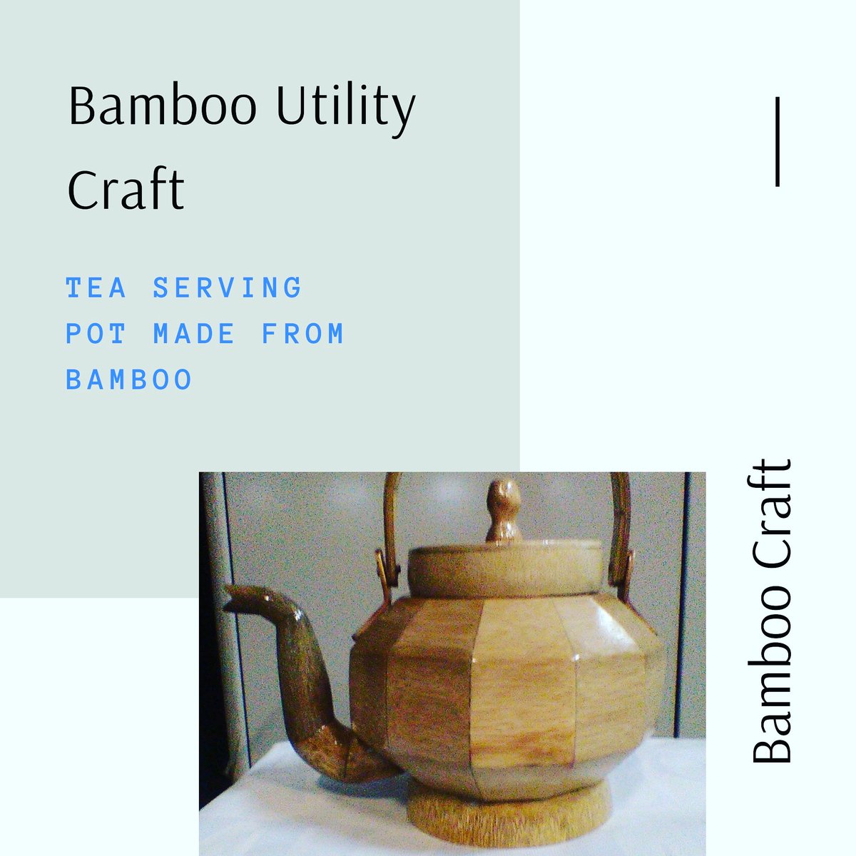 Tea serving pot handcrafted from Bamboo, the Eco friendly way.

#tea #bamboocraft #ecofriendly #enviroment