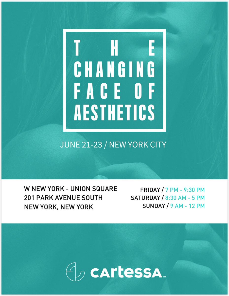 Calling all NYC area aesthetic practices! Come see Acara Partners at Cartessa's "The Changing Face of Aesthetics" event, this weekend, June 21-23. Contact us for details.