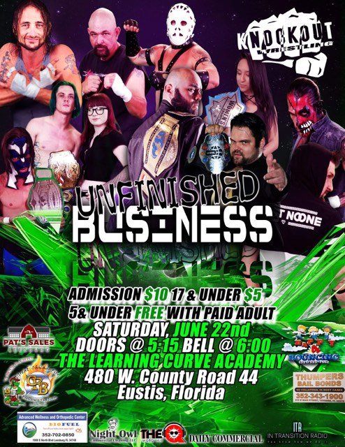 SPECIAL BROADCAST: We will be live Saturday June 6, 2019 at at 6pm for the Knockout Wrestling "Unfinished Business" Event in Lake County. Tune in... Its going to be nuts! Yukon Dave has a surprise coming! #DropkickDave #DropkickRadio #DropkickLive #TheNick #YukonDave #StephC