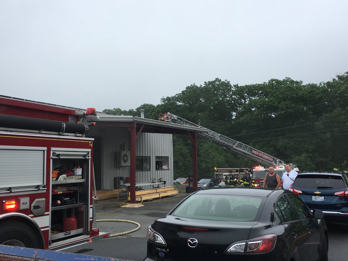 Crews working the fire scene on John Dietsch Blvd this morning.