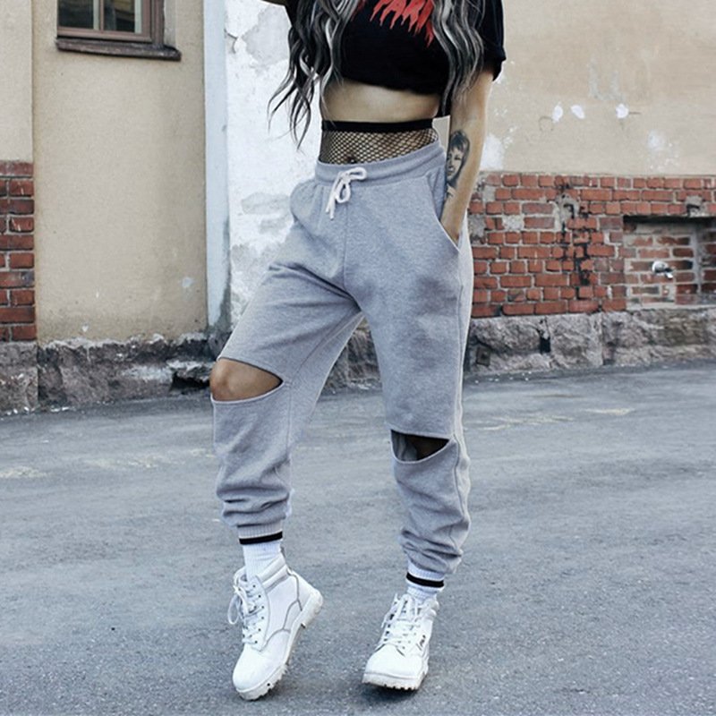 boopdocom on X: ZUMBA GIRLS TRACK PANTS WITH RIPPED KNEES IN GREY