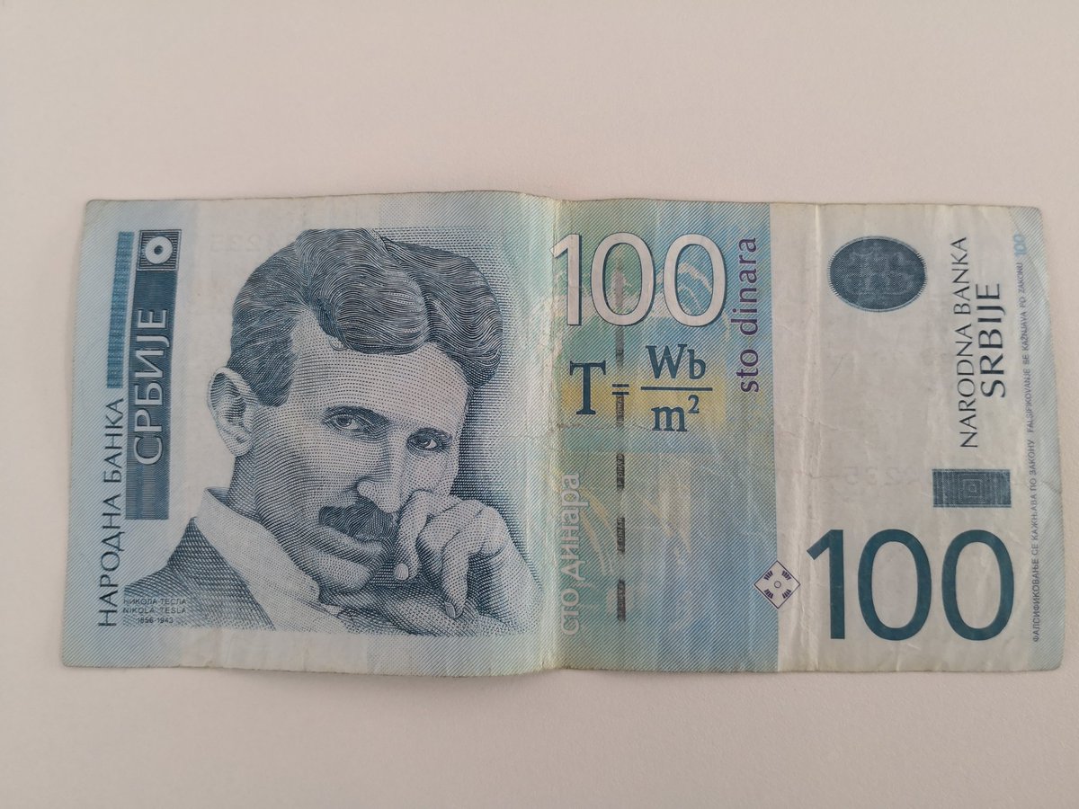 NotThatLogical's tweet photo. I'm a bit bias, since I'm from #Serbia. For me it has always been #TeslaOverEdison, no questions about it :)
Nikola is on our 100 dinars banknote
#DigitalSense
@teedubya @chrisjsnook https://t.co/W9cYhlPc4c