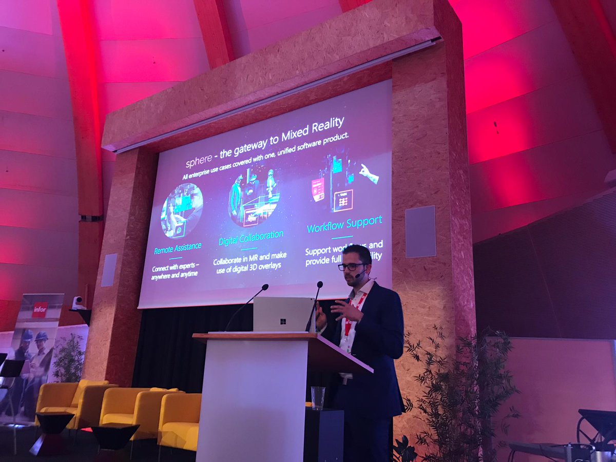 JanineOlariu's tweet photo. Mixed and #AugmentedReality? Not a thing of the past. Frank Hasler of Holo-One shows us how the integration with Infor EAM works.
#inforeamsummit #holoone #Technology https://t.co/XnltRTaDnJ