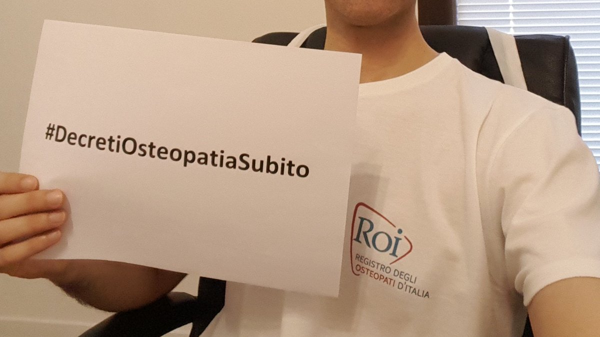 #DecretiOsteopatiaSubito #osteopatiriconosciuti #NoIngerenze #NonSullaNostraPelle solo #Osteopatia x i #Cittadini 

<a href="/GiuliaGrilloM5S/">Giulia Grillo</a>
 
<a href="/luigidimaio/">Luigi Di Maio</a>
 
<a href="/matteosalvinimi/">Matteo Salvini</a>
 
<a href="/MinisteroSalute/">Ministero della Salute</a>
 <a href="/fattoquotidiano/">Il Fatto Quotidiano</a>
 <a href="/Corriere_Salute/">Corriere.it Salute</a>
 <a href="/repubblica/">Repubblica</a>
 
<a href="/LaVeritaWeb/">La Verità</a>
 
<a href="/Agenzia_Ansa/">Agenzia ANSA</a>
 
<a href="/ilfoglio_it/">Il Foglio</a>