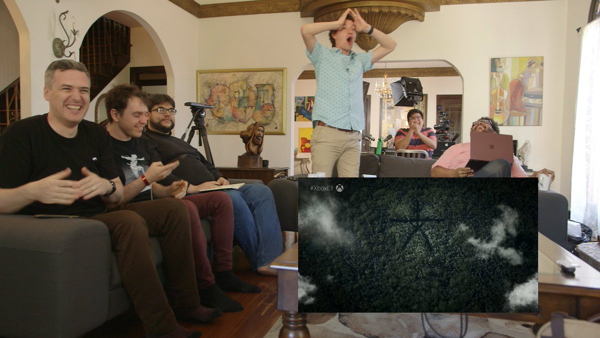 Patrick freaking out while Blair Witch logo is shown on screen