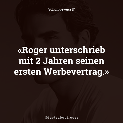 factsaboutroger's tweet photo. Roger unterschrieb mit 2 Jahren seinen ersten Werbevertrag. #wow #iloveroger https://t.co/1FIjE03bCE