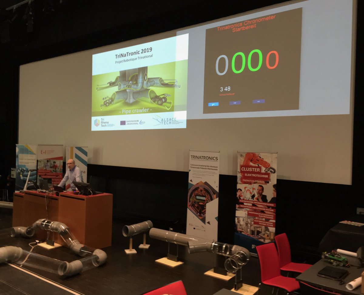 ENSISA_Mulhouse's tweet photo. Trinational Robot Challenge Trinatronics from @TriRhenaTech : today is the final at Hochschule Offenburg with HS Offenburg @Insa_Strasbourg @CesiNancy  @CesiStrasbourg  @ENSISA_Mulhouse https://t.co/jRN12TBHZo