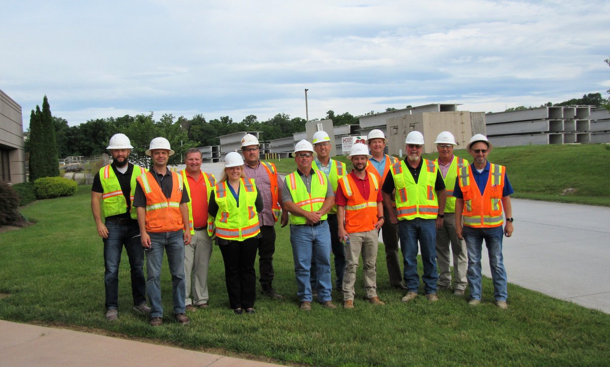 The Winchester, VA facility welcomed Metromont's plant managers and members of Human Resources today for a two-day visit that includes a tour of the Winchester plant this morning. Here, the group kicks off their day with a group photo before their plant tour.