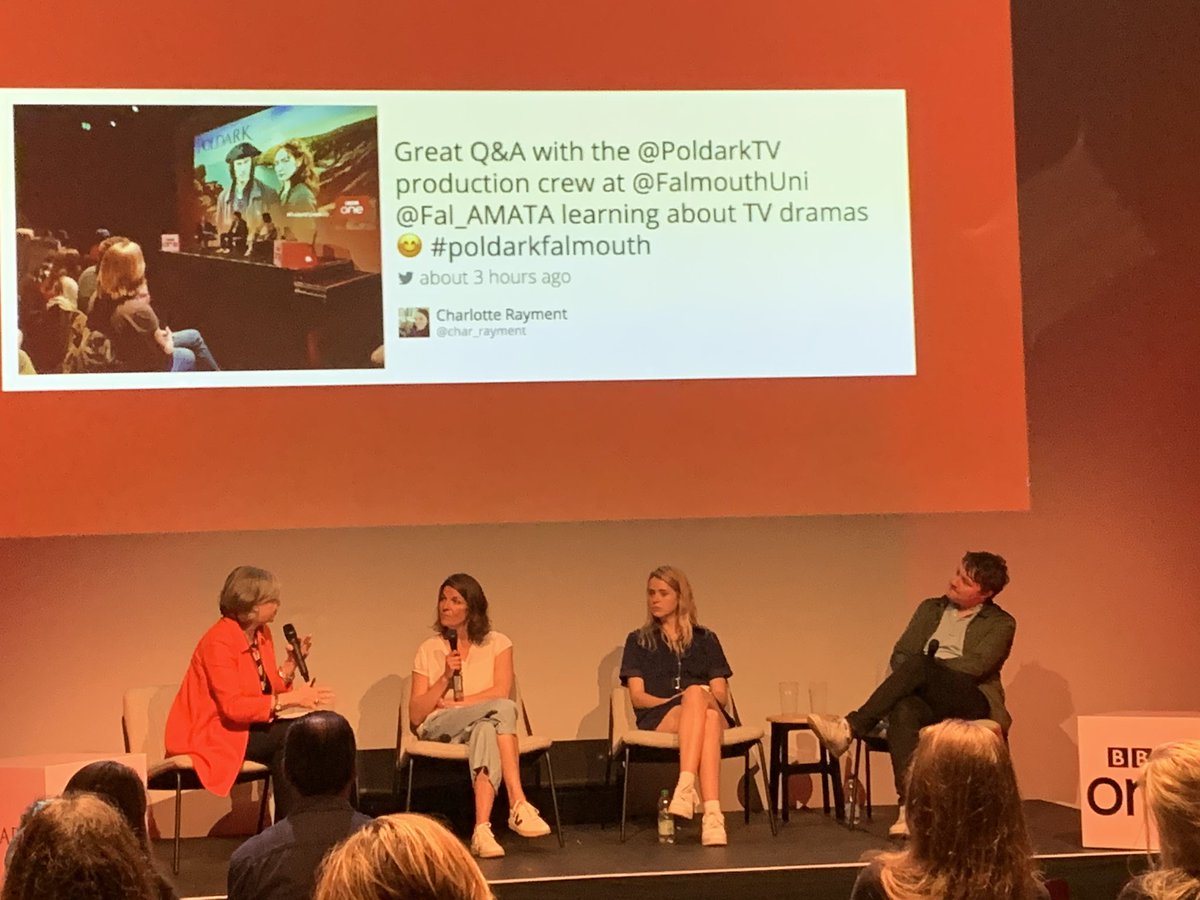 Over two-hundred young people from schools in Cornwall got to see the first episode of series five with a Q&amp;A with the production team and one of the actors from #Poldark #PoldarkFalmouth <a href="/Fal_AMATA/">AMATA Arts Centre</a> <a href="/FalmouthUni/">Falmouth University</a>